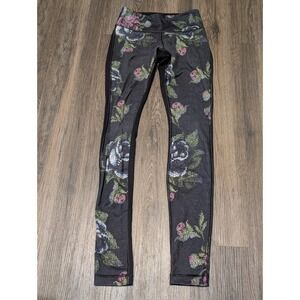 Lululemon Wunder Under 3D Garden Party Black Floral Pants Size 2